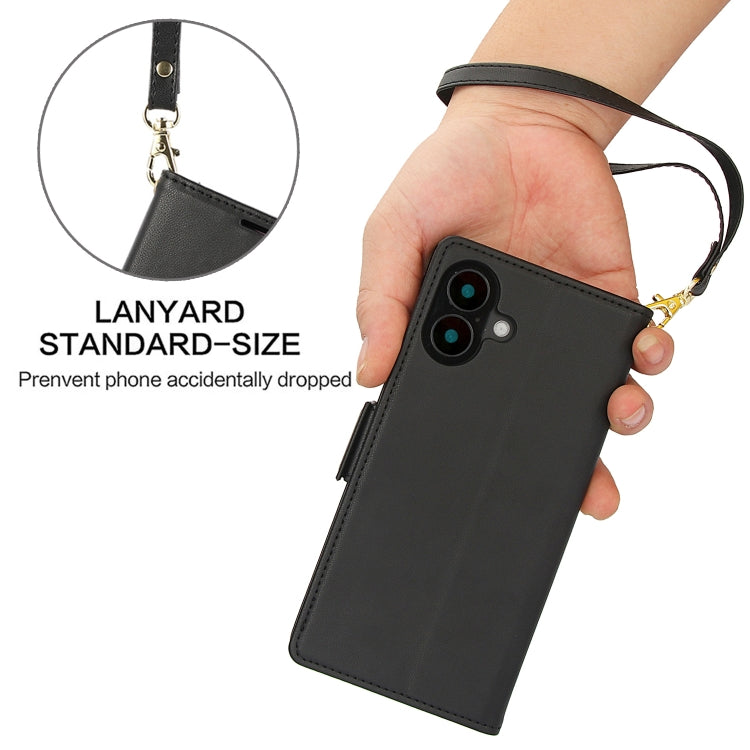 For iPhone 16 Side Buckle RFID Anti-theft Leather Phone Case(Black) by buy2fix