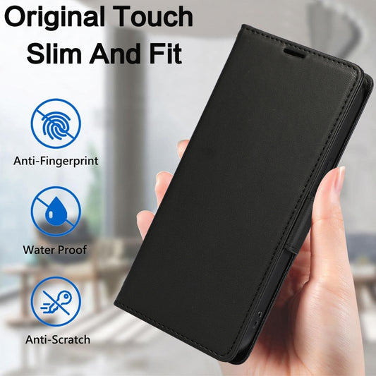For iPhone 16 Pro Max Side Buckle RFID Anti-theft Leather Phone Case(Black) by buy2fix