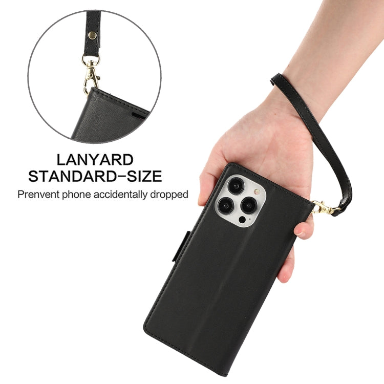 For iPhone 16 Pro Max Side Buckle RFID Anti-theft Leather Phone Case(Black) by buy2fix