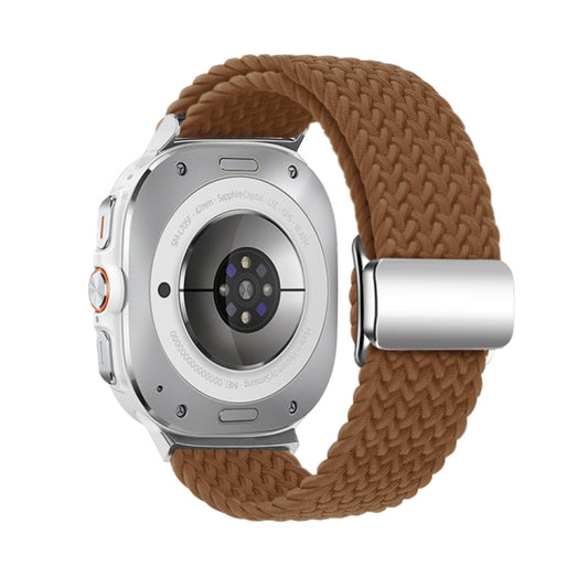 For Samsung Galaxy Watch Ultra 47mm / Ultra 2025 Nylon Loop Magnetic Buckle Watch Band(Brown) by buy2fix