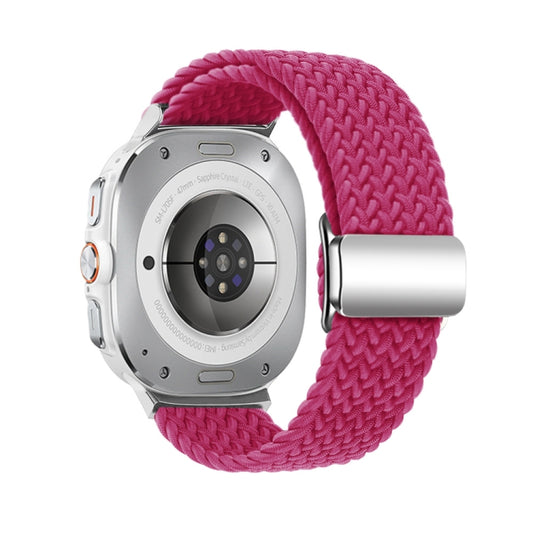 For Samsung Galaxy Watch Ultra 47mm / Ultra 2025 Nylon Loop Magnetic Buckle Watch Band(Raspberry) by buy2fix