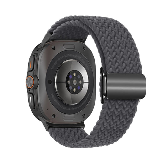 For Samsung Galaxy Watch Ultra 47mm / Ultra 2025 Nylon Loop Magnetic Buckle Watch Band(Space Grey) by buy2fix