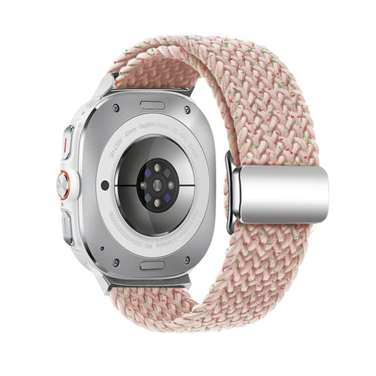 For Samsung Galaxy Watch Ultra 47mm / Ultra 2025 Nylon Loop Magnetic Buckle Watch Band(Starlight Pink) by buy2fix