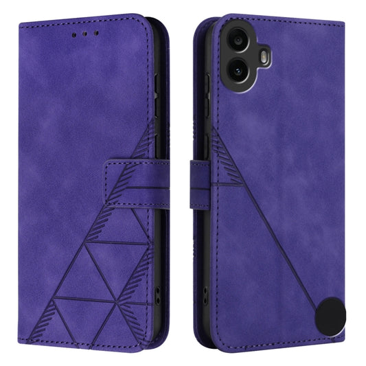 For Nothing CMF Phone 1 Crossbody 3D Embossed Flip Leather Phone Case(Purple) - Nothing Cases by buy2fix | Online Shopping UK | buy2fix