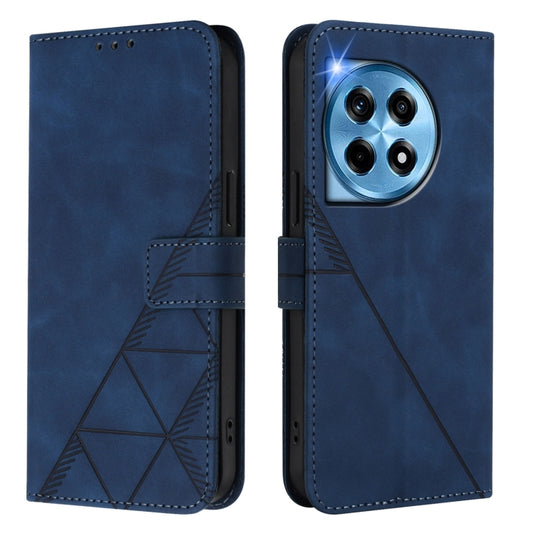 For OnePlus 12 5G Global Crossbody 3D Embossed Flip Leather Phone Case(Blue) by buy2fix