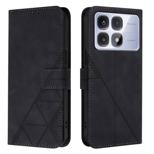 For Redmi K70 Ultra 5G Global Crossbody 3D Embossed Flip Leather Phone Case(Black) by buy2fix