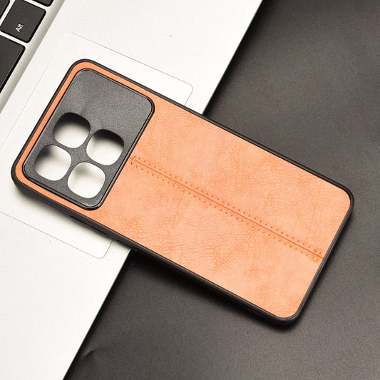 For Redmi K70 Ultra Cow Pattern Sewing Card Bag Phone Case(Orange) by buy2fix