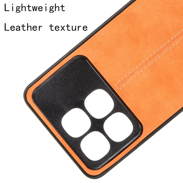 For Redmi K70 Ultra Cow Pattern Sewing Card Bag Phone Case(Orange) by buy2fix