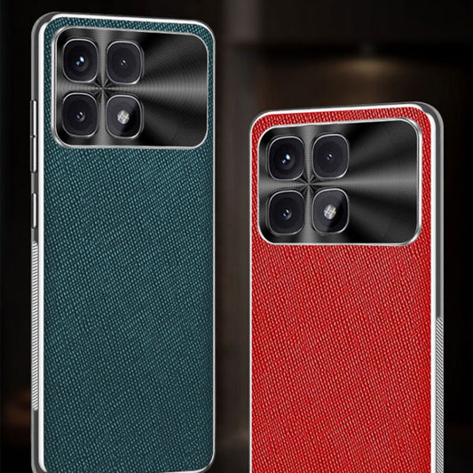 For Redmi K70 Ultra Silver Edge Cross Texture PU Leather Phone Case(Dark Green) by buy2fix