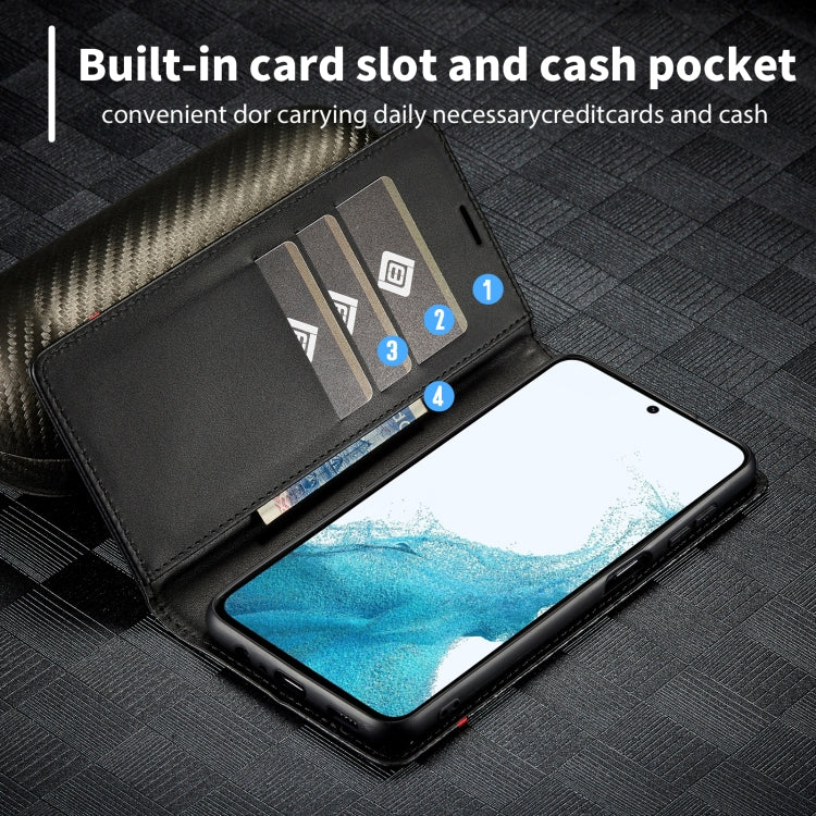 For Samsung Galaxy S24 FE 5G LC.IMEEKE Carbon Fiber Leather Phone Case(Vertical Black) by LC.IMEEKE