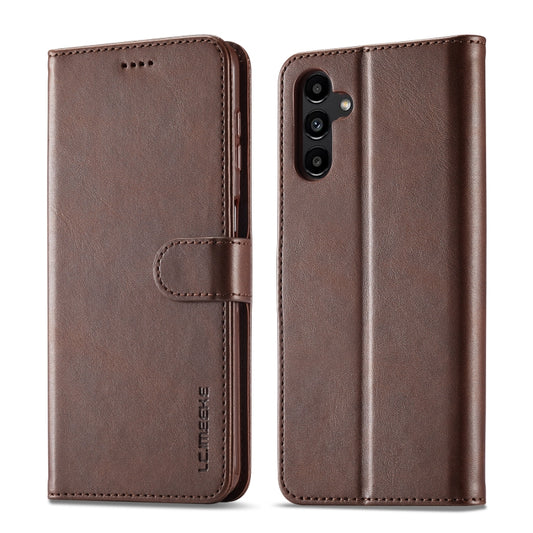 For Samsung Galaxy S24 FE 5G LC.IMEEKE Calf Texture Leather Phone Case(Coffee) by LC.IMEEKE