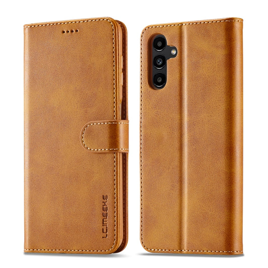 For Samsung Galaxy S24 FE 5G LC.IMEEKE Calf Texture Leather Phone Case(Brown) by LC.IMEEKE