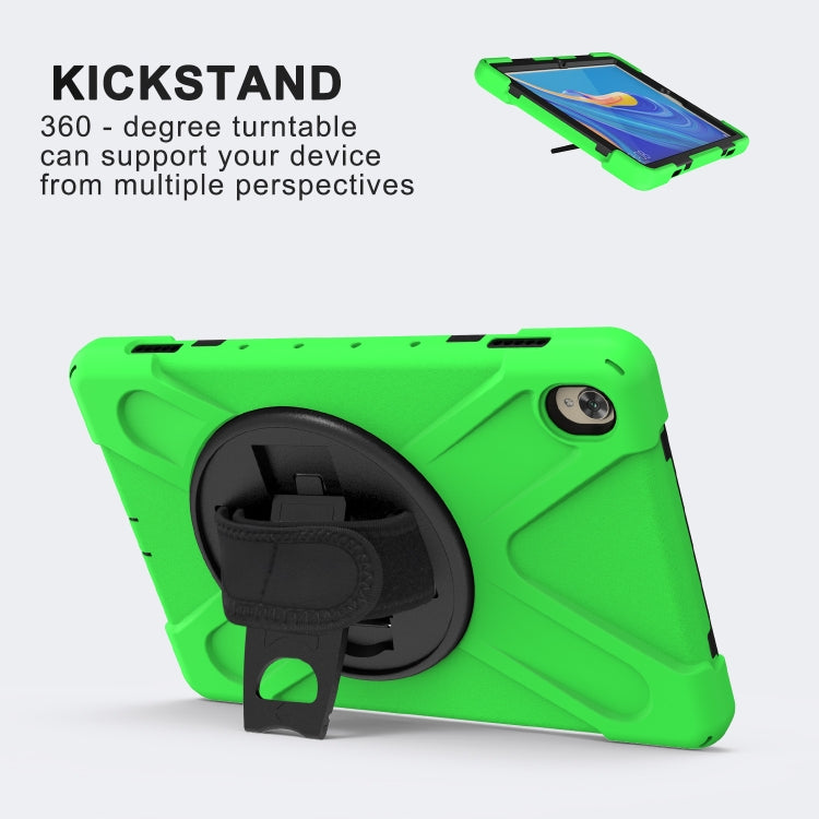 For Huawei MediaPad M6 10.8 Shockproof Colorful Silicone + PC Protective Case with Holder & Hand Grip Strap(Green) - Huawei by buy2fix | Online Shopping UK | buy2fix