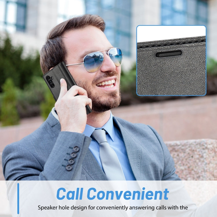 For Samsung Galaxy S24 FE 5G LC.IMEEKE Skin-friendly Card Slots Leather Phone Case(Black) by LC.IMEEKE