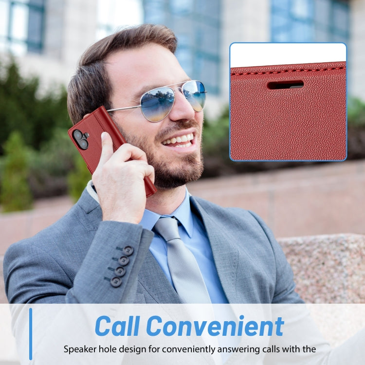 For iPhone 16 Plus LC.IMEEKE Skin-friendly Card Slots Leather Phone Case(Red) by LC.IMEEKE