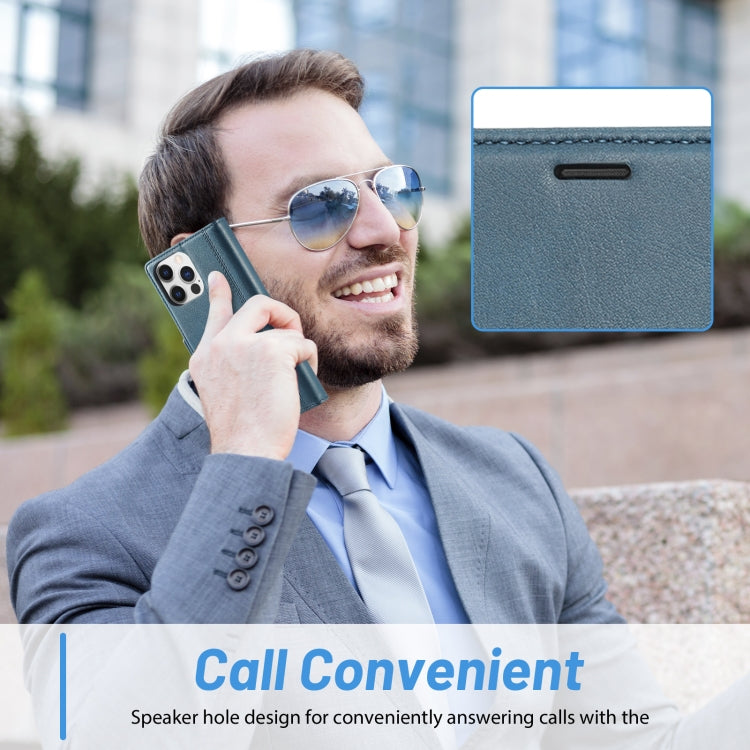 For iPhone 16 Pro LC.IMEEKE Skin-friendly Card Slots Leather Phone Case(Blue) by LC.IMEEKE