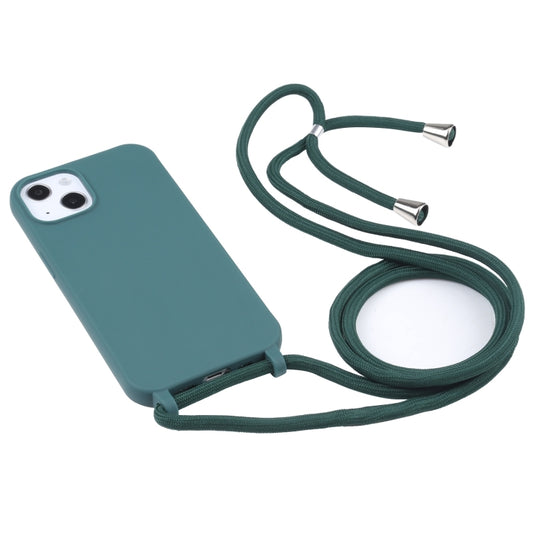Candy Colors TPU Protective Phone Case with Lanyard For iPhone 16 Pro(Dark Green) by buy2fix