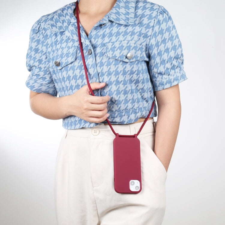 Candy Colors TPU Protective Phone Case with Lanyard For iPhone 16(Red) by buy2fix