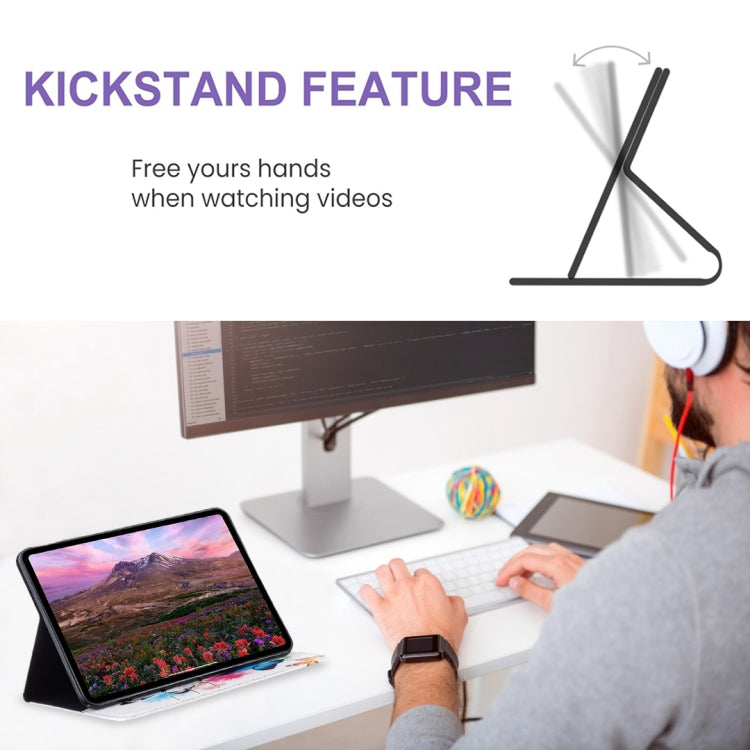 For iPad Pro 11 2025 / 2024 Colored Drawing Leather Tablet Case(Two Butterflies) by buy2fix