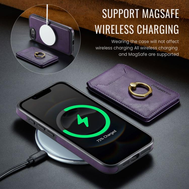 For iPhone 16e MAGKING K1 MagSafe Detachable Wallet RFID Back Cover Phone Case(Purple) - iPhone 16e Cases by MAGKING | Online Shopping UK | buy2fix