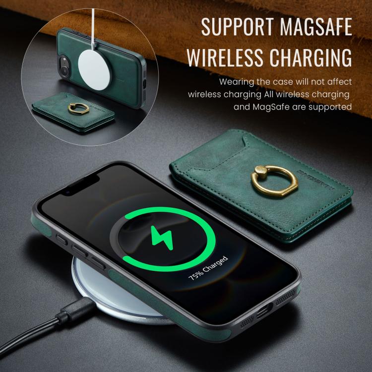 For iPhone 16e MAGKING K1 MagSafe Detachable Wallet RFID Back Cover Phone Case(Green) - iPhone 16e Cases by MAGKING | Online Shopping UK | buy2fix