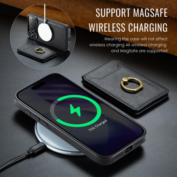 For iPhone 17 Pro Max MAGKING K1 MagSafe Detachable Wallet RFID Back Cover Phone Case(Black) - iPhone 17 Pro Max Cases by MAGKING | Online Shopping UK | buy2fix