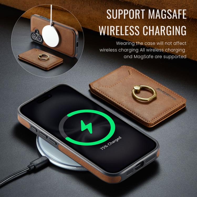 For iPhone 17 MAGKING K1 MagSafe Detachable Wallet RFID Back Cover Phone Case(Brown) - iPhone 17 Cases by MAGKING | Online Shopping UK | buy2fix