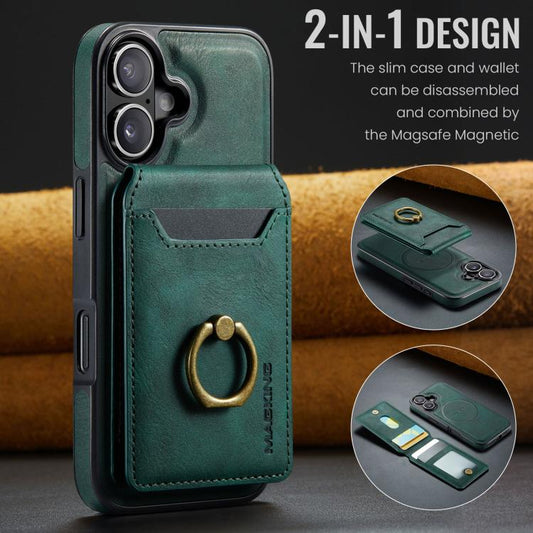 For iPhone 17 MAGKING K1 MagSafe Detachable Wallet RFID Back Cover Phone Case(Green) - iPhone 17 Cases by MAGKING | Online Shopping UK | buy2fix