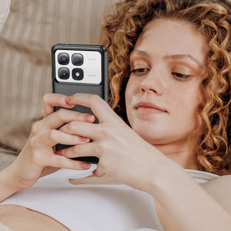 For Redmi K70 Ultra Brushed Texture Carbon Fiber TPU Phone Case(Black) by buy2fix