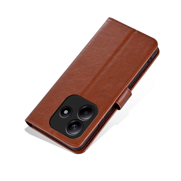 For Redmi Note 14 5G AZNS Sheepskin Texture Flip Leather Phone Case(Brown) by AZNS
