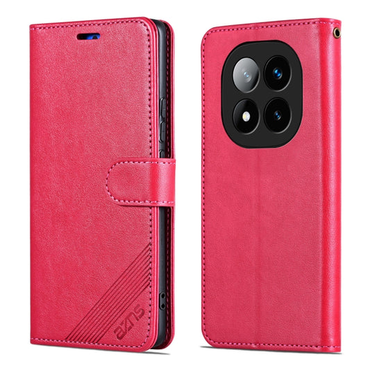 For Redmi Note 14 Pro 5G AZNS Sheepskin Texture Flip Leather Phone Case(Red) by AZNS