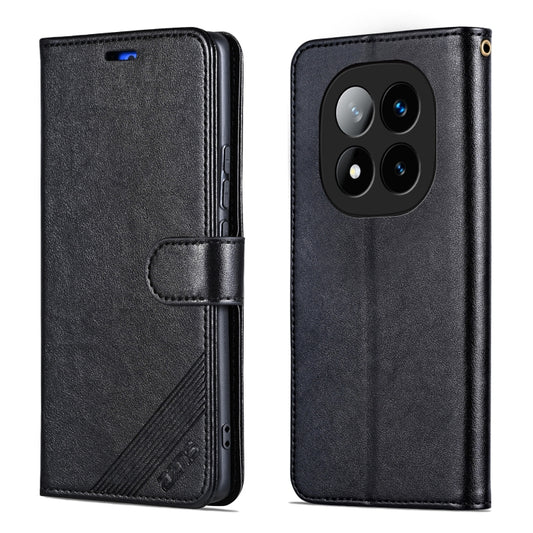For Redmi Note 14 Pro+ 5G AZNS Sheepskin Texture Flip Leather Phone Case(Black) by AZNS