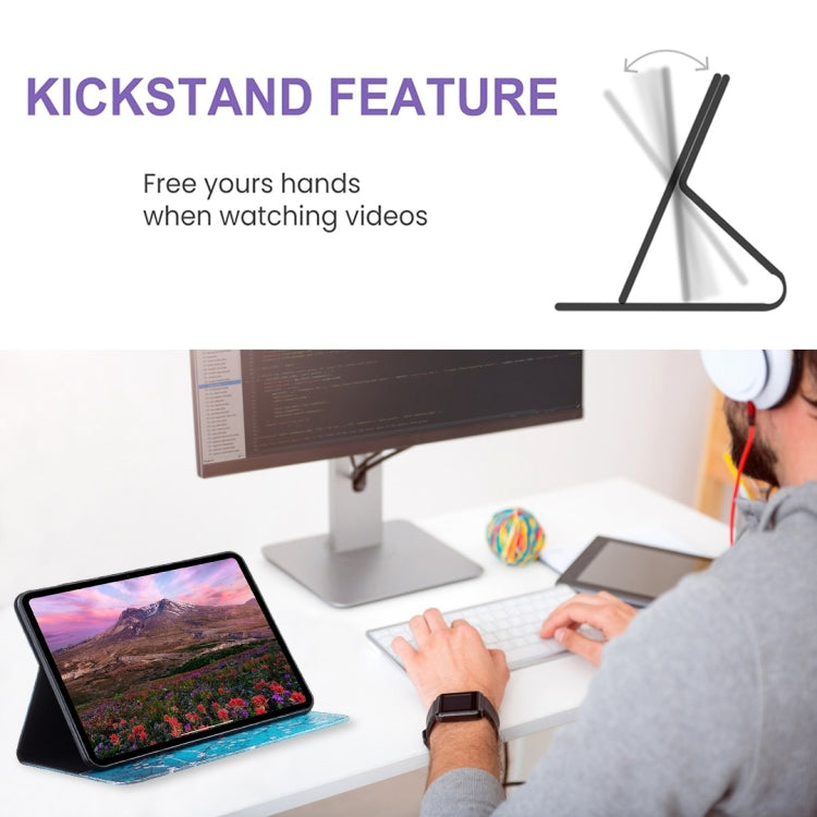 For Samsung Galaxy Tab S6 Lite 2024 Colored Drawing Leather Tablet Case(Plum Blossom) by buy2fix