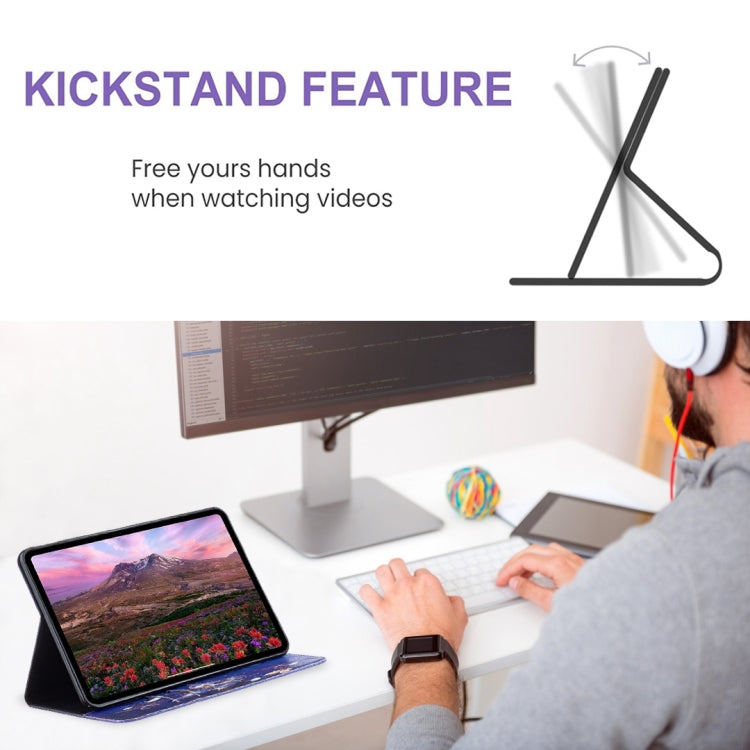 For Samsung Galaxy Tab S9 / S9 FE Colored Drawing Leather Tablet Case(Purple Butterfly) by buy2fix