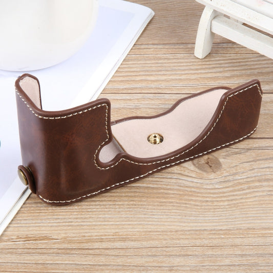 For Nikon ZFC Glossy PU Leather Camera Half Case Base(Coffee) - Half Case by buy2fix | Online Shopping UK | buy2fix