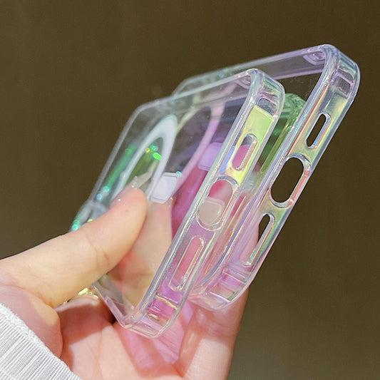 For iPhone 14 Pro Gradient Color MagSafe Airbag Full Coverage Phone Case(Rainbow) by buy2fix