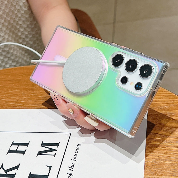 For Samsung Galaxy S23+ 5G Gradient Color MagSafe Airbag Full Coverage Phone Case(Rainbow) by buy2fix