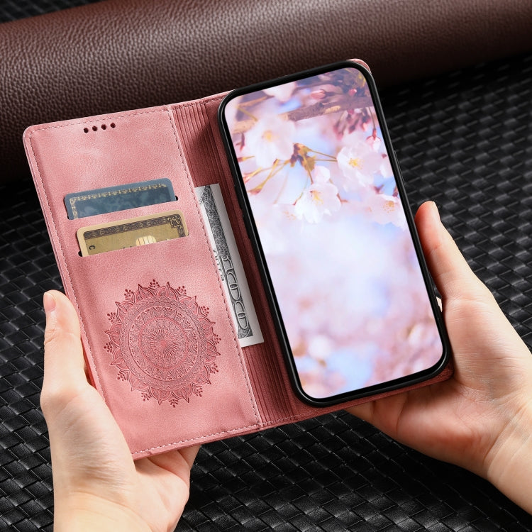 For Google Pixel 9 Pro XL Totem Embossed Magnetic Leather Phone Case(Rose Gold) by buy2fix