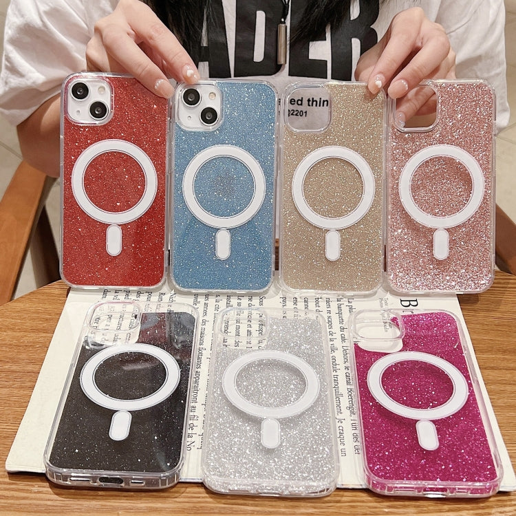 For iPhone 16 Pro Acrylic Transparent Glitter MagSafe Phone Case(Pink) by buy2fix