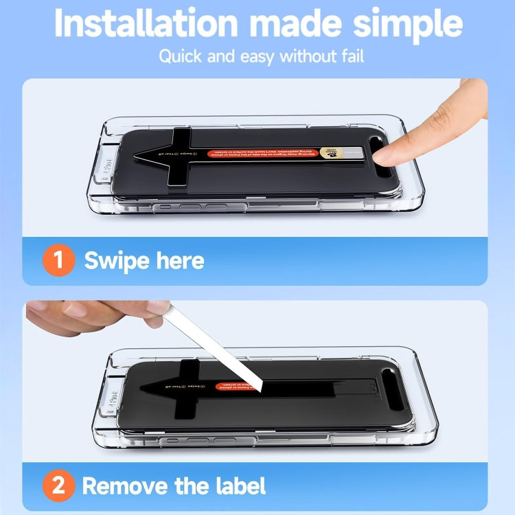 For iPhone 16 LK Easy Install HD Tempered Glass Film(Black) by buy2fix