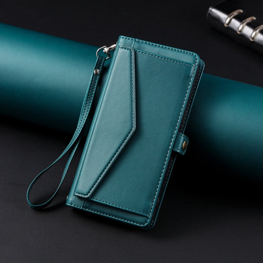 For Google Pixel 9 / 9 Pro Wallet Multi-card Slot Leather Phone Case with Lanyard(Green) by buy2fix