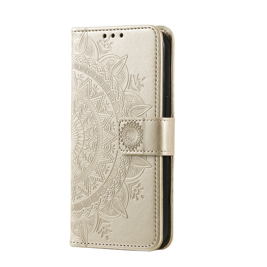 For Google Pixel 9 Pro XL Totem Flower Embossed Leather Phone Case with Lanyard(Gold) by buy2fix