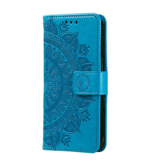 For Google Pixel 9 Pro XL Totem Flower Embossed Leather Phone Case with Lanyard(Blue) by buy2fix