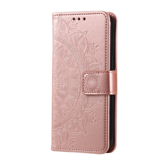 For Google Pixel 9 Pro XL Totem Flower Embossed Leather Phone Case with Lanyard(Rose Gold) by buy2fix