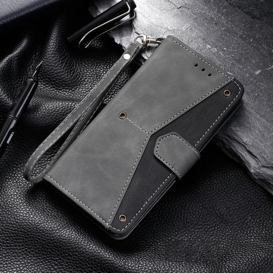 For Google Pixel 9 Pro XL Nail Skin Feel Stitching Calf Texture Leather Phone Case(Grey) by buy2fix