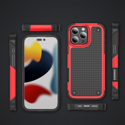 For iPhone 16 Pro Max PC + TPU Shockproof Protective Phone Case(Red+Black) by buy2fix