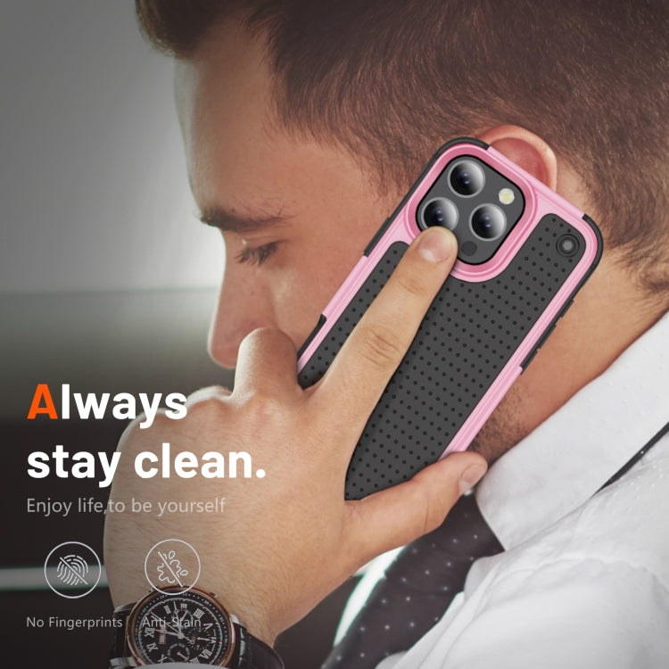For iPhone 16 Pro Max PC + TPU Shockproof Protective Phone Case(Pink+Black) by buy2fix