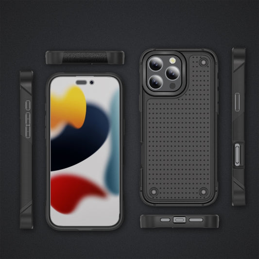 For iPhone 16 Pro Max PC + TPU Shockproof Protective Phone Case(Black+Black) by buy2fix