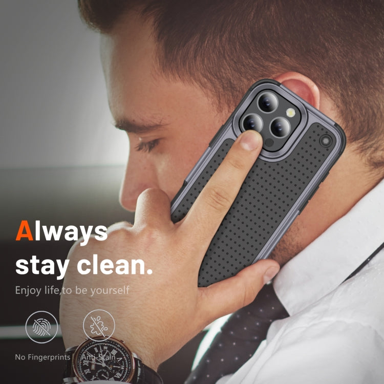 For iPhone 16 Pro Max PC + TPU Shockproof Protective Phone Case(Grey+Black) by buy2fix