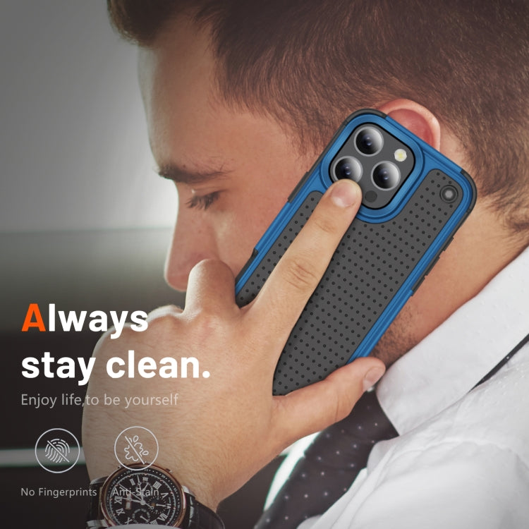 For iPhone 16 Pro Max PC + TPU Shockproof Protective Phone Case(Blue+Black) by buy2fix